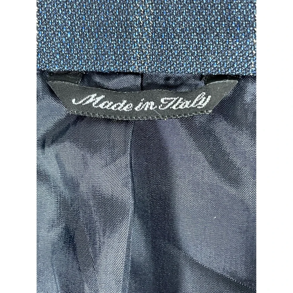 Silvio Berlusconi 1881 Mens Wool Blazer Navy Windowpane Check Made in Italy  44L